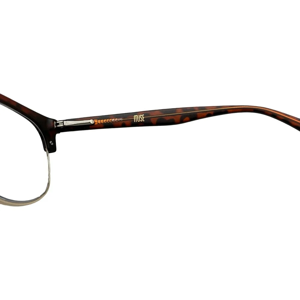 Muse M Classic Tortoise Gold Eyeglasses 35-002043 54-18-145 Square Browline